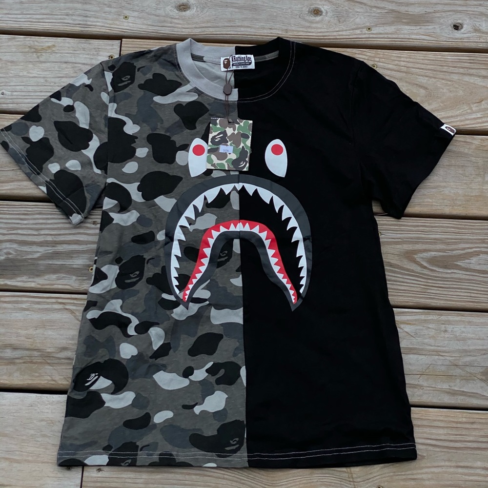 Bape Men’s Shark Camo Solid T Shirt